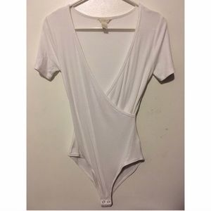 White surplice bodysuit